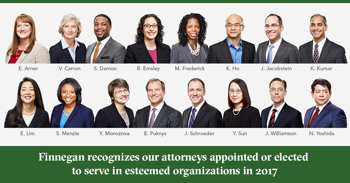 Finnegan Congratulates Attorneys on Their 2017 Professional