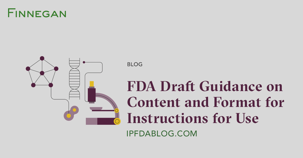 FDA Draft Guidance on Content and Format for Instructions for Use IP