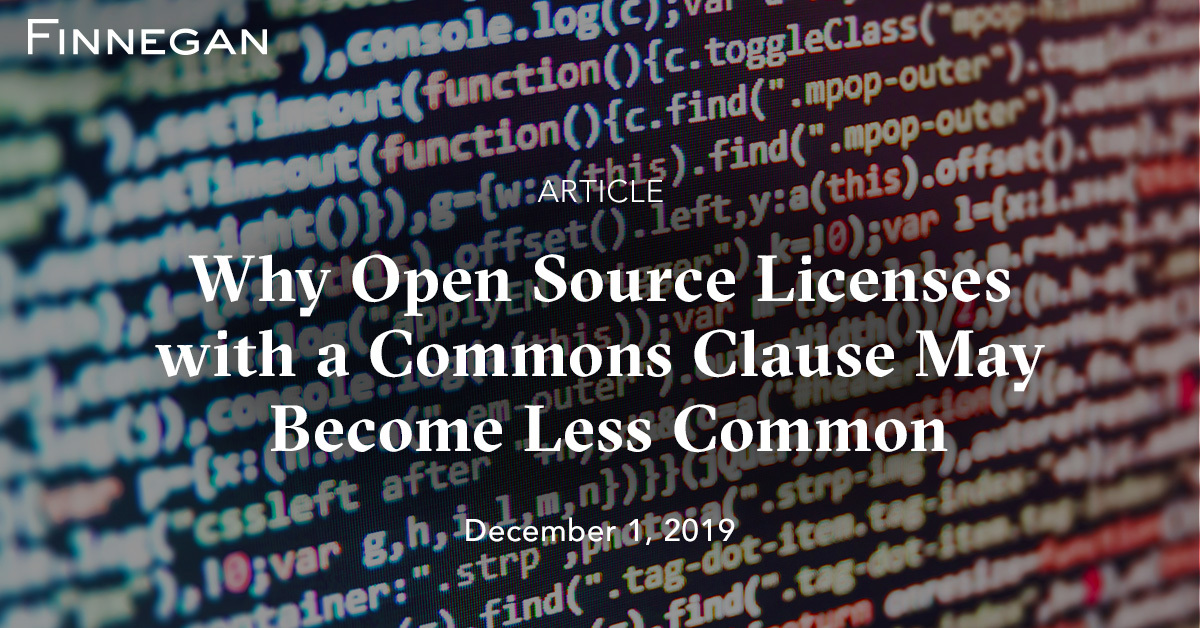 Why Open Source Licenses with a Commons Clause May Less Common