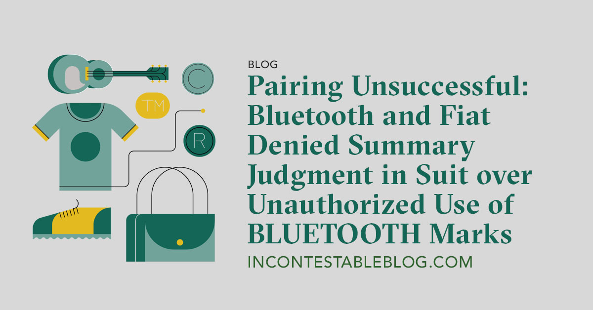 Pairing Unsuccessful Bluetooth and Fiat Denied Summary Judgment in
