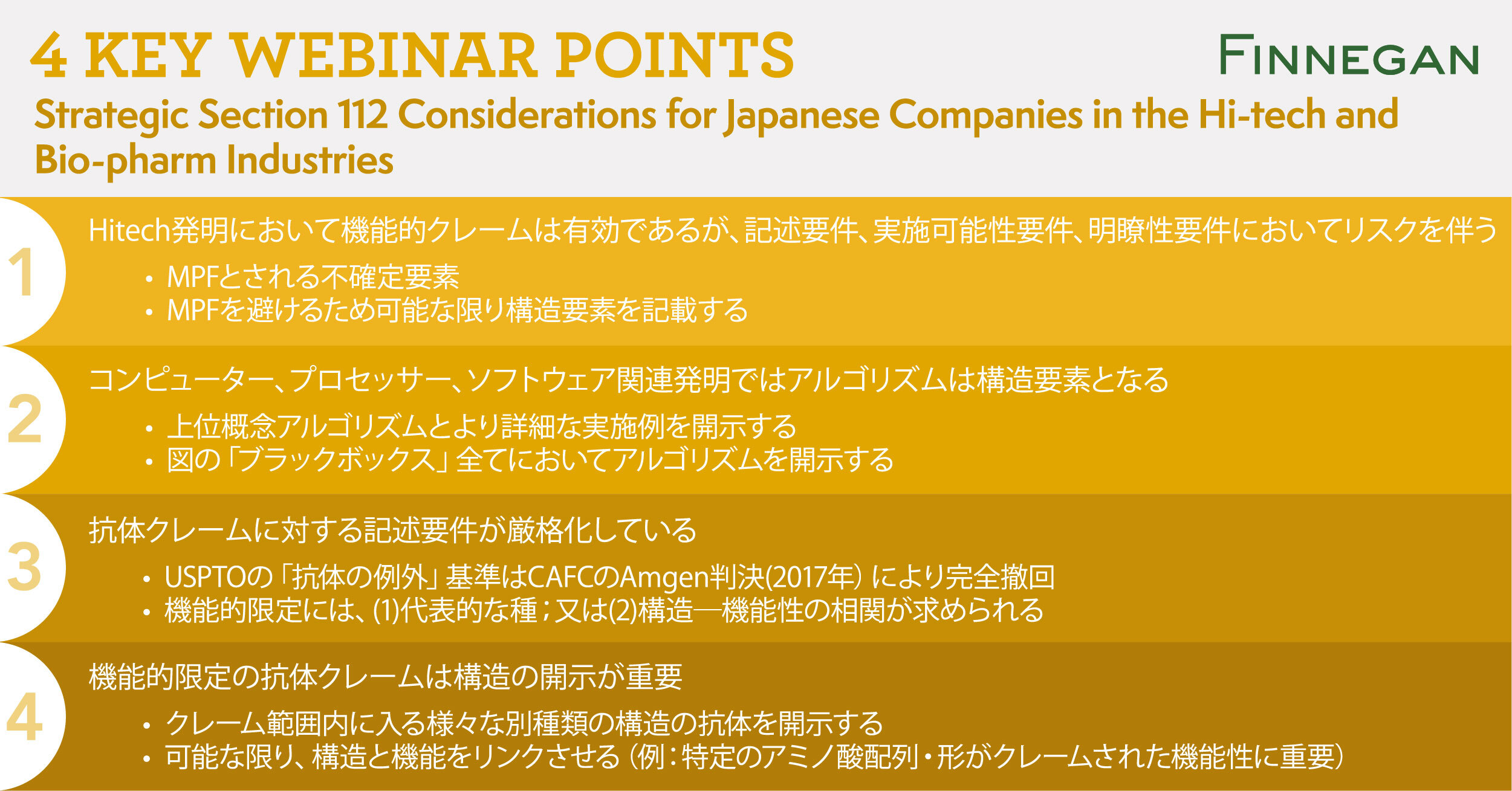Strategic Section 112 Considerations For Japanese Companies In The Hi Tech And Bio Pharm Industries Events Finnegan Leading Intellectual Property Law Firm