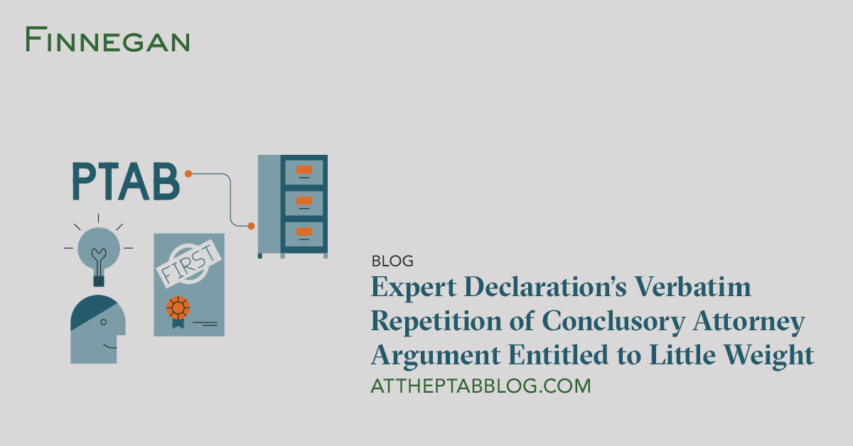 Expert Declaration’s Verbatim Repetition of Conclusory Attorney