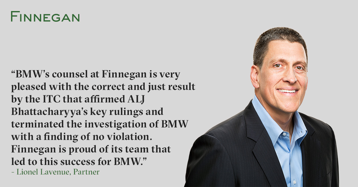 ITC Backs BMW and GM in SUV Patent Case | Finnegan | Leading IP+ Law Firm