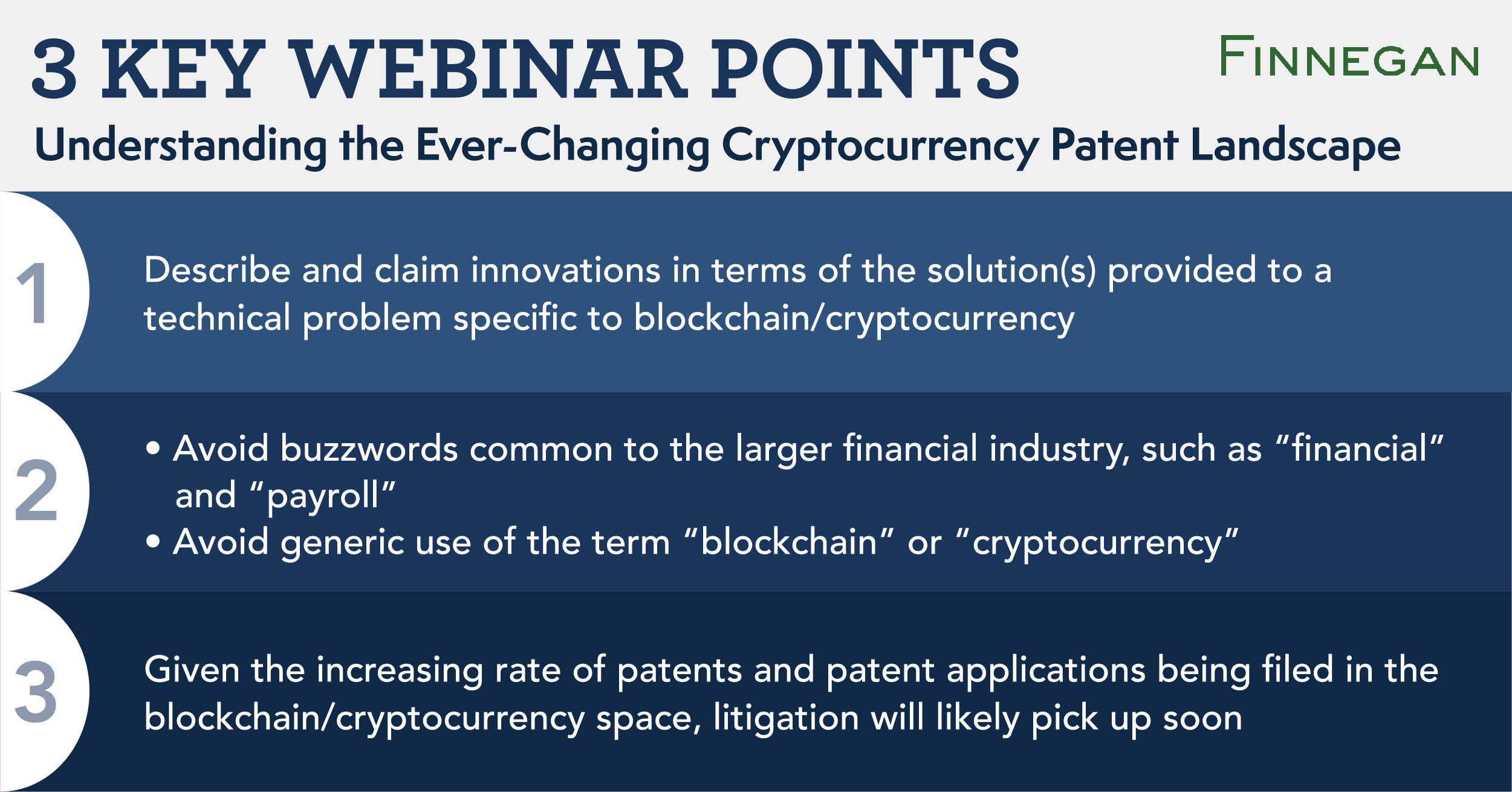 Understanding the Ever-Changing Cryptocurrency Patent Landscape | Events |  Finnegan | Leading IP+ Law Firm