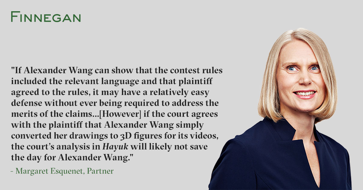 Alexander Wang Hit with 75MPlus Infringement Suit Finnegan